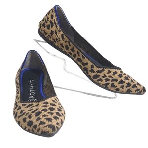 Rothys Women's The Point Ballet Flat Slip On‎ Shoes Size 7 Cheetah Print